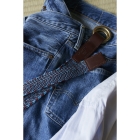 Ceinture Kumihimo - bleu et rouge foncé, Sasanami-gumi, DOMYO